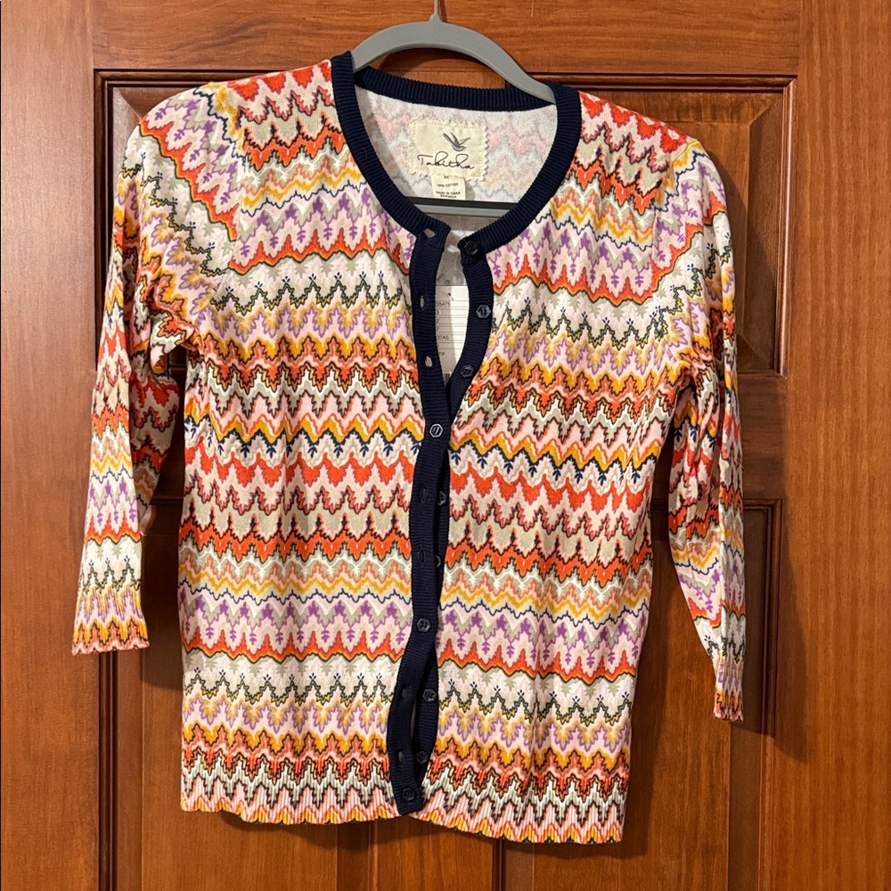 Anthropologie Tabitha Colorful Chevron Knit Cardigan